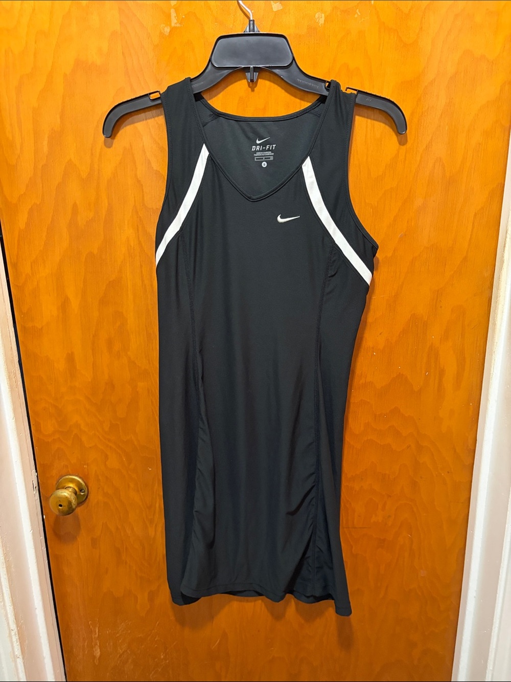 Nike Women's Black Swim Dress with White Accents